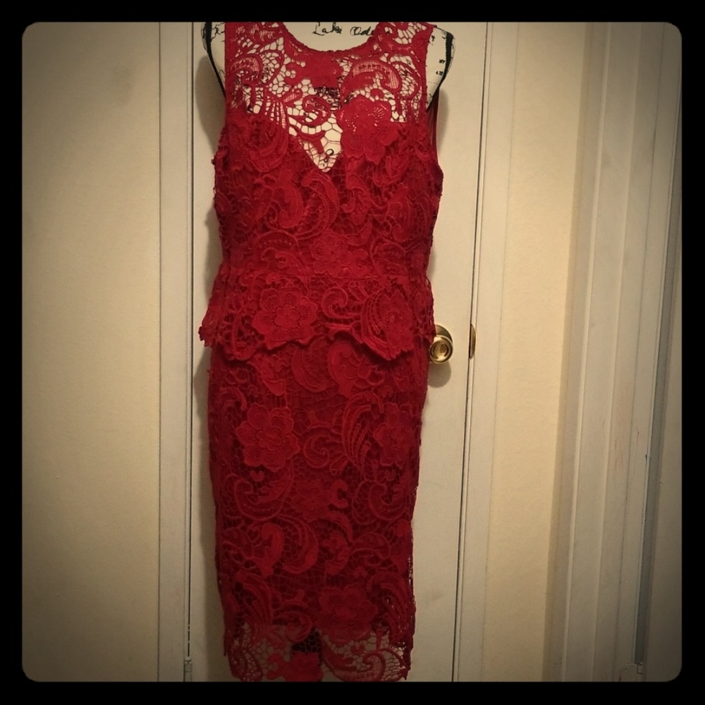 Dark Red Lace Dress